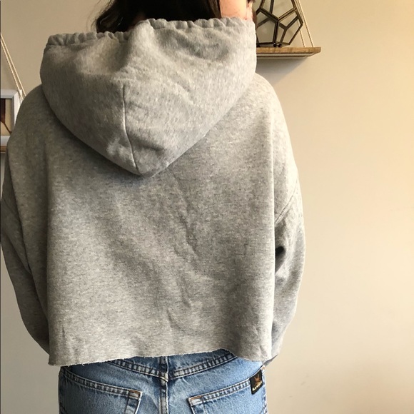 Grey Cropped Hoodie - Picture 2 of 2